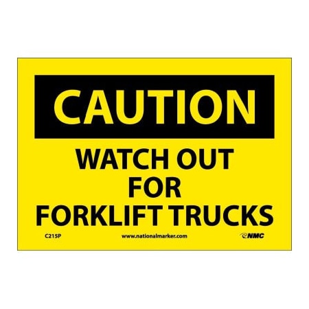 Safety Signs - Caution Watch Out Forklift Trucks - Vinyl 7H X 10W